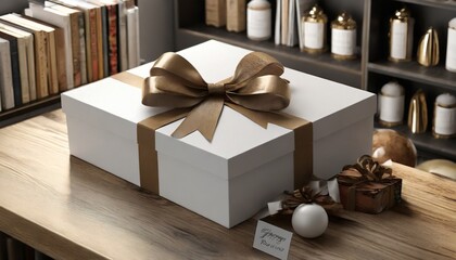 Presenting Perfection: Gift Box Mockup Featuring Exquisite Bow Detail"
"Silk Ribbon Splendor: Enhanced Gift Box Mockup for Stunning Presentations"