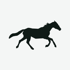 vector flat design horse silhouette illustration