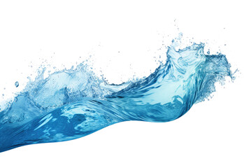 Dynamic Blue Water Wave Isolated on Transparent Background