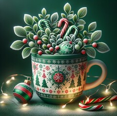 Christmas cactus in a red cup
