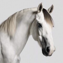Portrait of a white horse