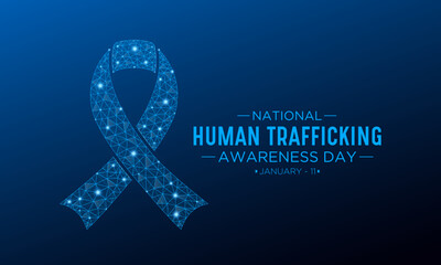 National Human Trafficking Awareness Day is observed every year on january 11. Vector illustration on the theme of Human Trafficking Day. Template for banner, greeting card, poster with background. - obrazy, fototapety, plakaty