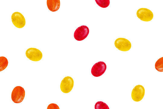 Seamless Pattern with Colorful Hard Candies