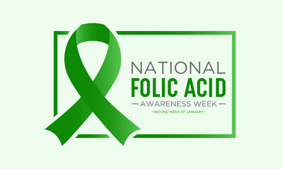 National Folic Acid Awareness Week. January is National Folic Acid Awareness Week. Vector template for banner, greeting card, poster with background. Vector illustration.