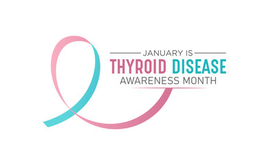 National thyroid awareness month is observed every year on january. January is thyroid disease awareness month. Vector template for banner, greeting card, poster with background. Vector illustration.