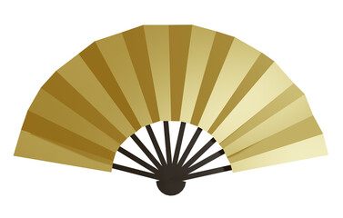 金色の扇子の3D