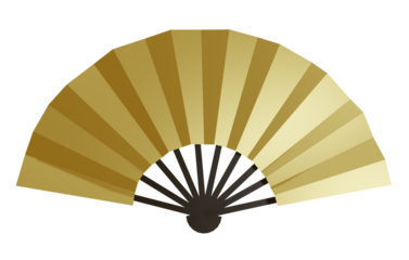 金色の扇子の3D