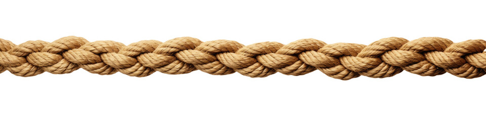 Straight rope isolated on white or transparent background