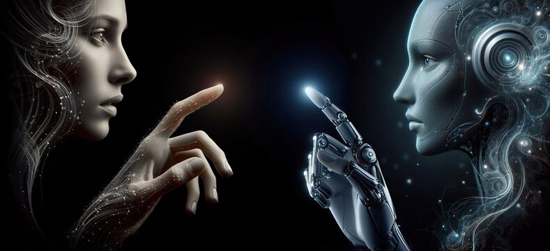 A human meets a robot