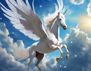 Pegasus flying in the sky