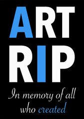 AI created pictures killed art. Vector blue and white warning message on black background - 694234771