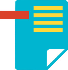 Excluding files and information from database. Document with minus sign, business process organization flat symbol. Simple flat color icon isolated on white background