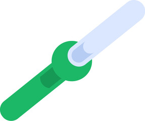 Medical pipette for drops, glass home object. Household item out of use for disposal. Recycling of industrial products. Simple flat vector isolated on white background