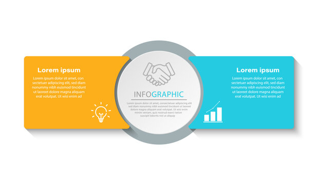Business concept with 2 steps, options, process. Vector illustration.
