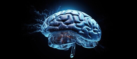 technology concept of brain power or neurology - obrazy, fototapety, plakaty