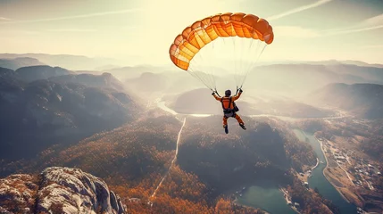 Deurstickers skydiving sport © dedy