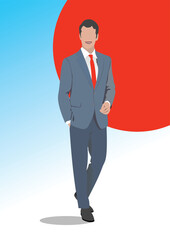 Young businessman. Vector 3d hand drawn illustration