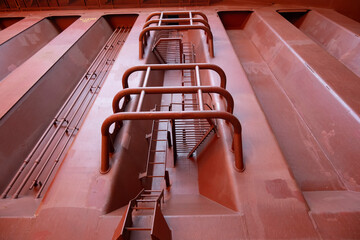 vertical ladder inside cargo hold of bulk carrier