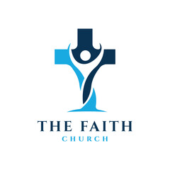 The Faith Church Religion Logo design Modern and simple Logo concept