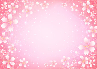 桜のフレーム素材　飾り枠　桜吹雪　お花見　入学　卒業　入園　卒園　ひな祭り　ひなまつり　新春　キラキラ	さくら柄
