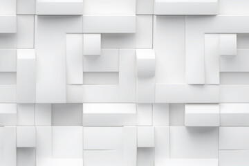 Abstract 3d white background, geometric shapes seamless pattern texture.