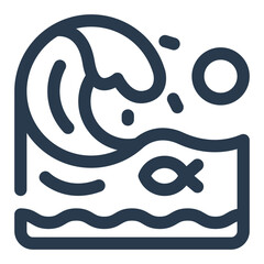 Big Wave on Ocean Icon