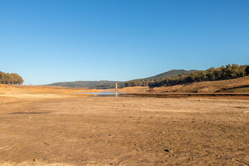 Landscape with river and blue sky. Beni Metir, Jendouba, Tunisia