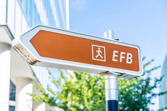 EFB Law school direction sign in a street of Issy-les-Moulineaux, France