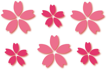 シンプルな桜の素材セット