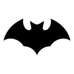 Flying bat silhouette icon. Vector.