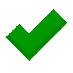 Green pop checkmark icon. Vector.