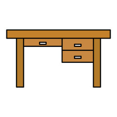 Study desk with drawers icon. Vector.