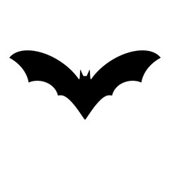 Flying bat silhouette icon. Vector.