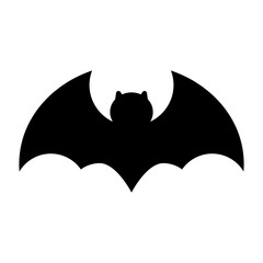 Cute bat silhouette icon. Vector.