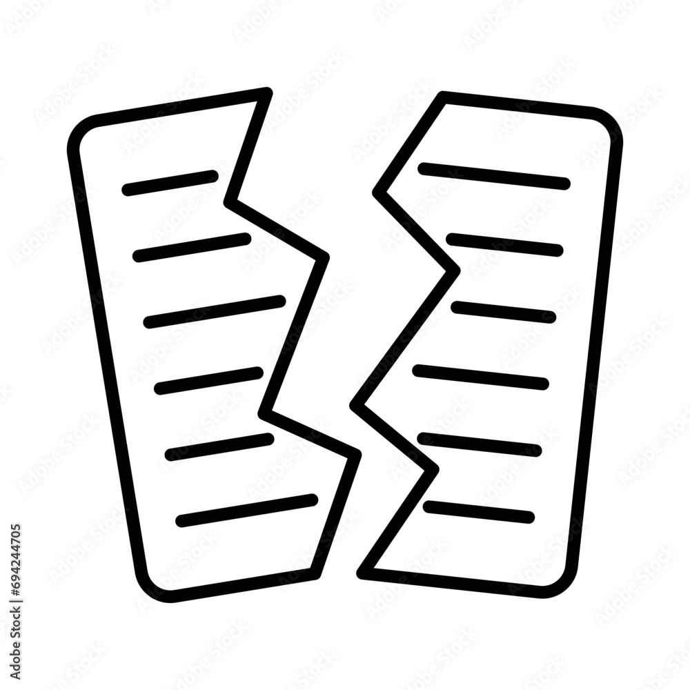 Poster torn documentation icon. torn file icon. vector.
