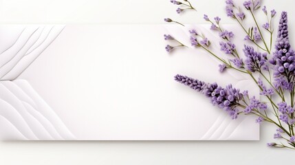 A sophisticated lavender invitation card perfectly isolated on a clean white background, the high-resolution image capturing its refined design and soft color.