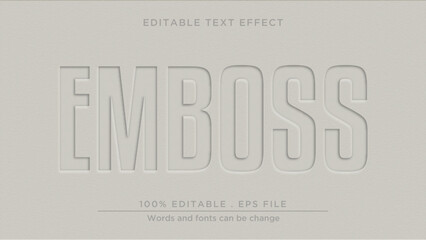 Embossed 3d editable text effect. Emboss text effect mockup template