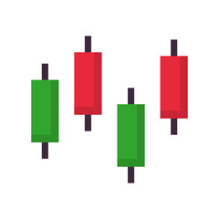 Candlestick icon. Investment chart. Vector.