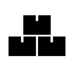 Stacked cardboard boxes silhouette icon. Vector.
