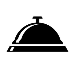 Fototapeta premium Service bell silhouette icon. Reception bell. Vector.