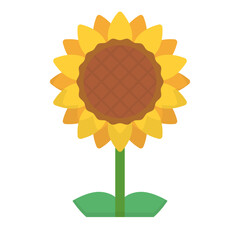Flat design sunflower icon. Vector.
