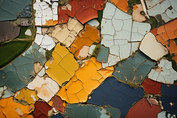 An abstract, aerial view of a patchwork of farmland.
