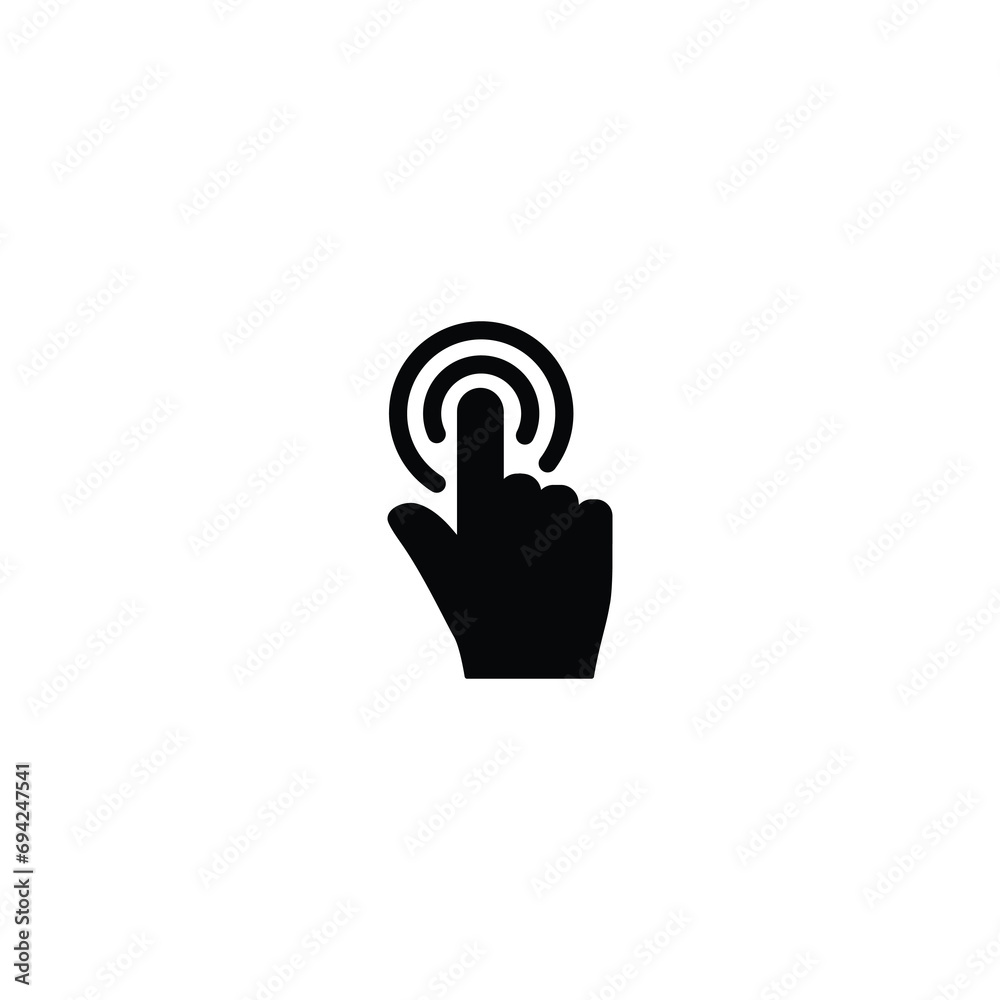 Poster hand cursor click icon vector for web site computer and mobile app