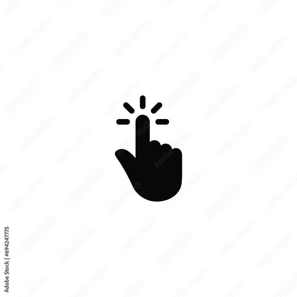 Poster hand cursor click icon vector for web site computer and mobile app