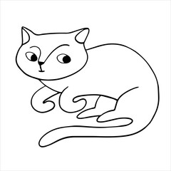 vector drawing, striped kitty