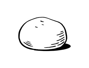 Mozzarella cheese balls for restaurant menus Packaging Vector Illustration Hand drawn