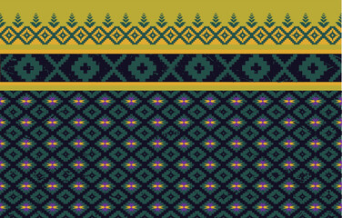 Abstract Geometric Pattern: Ethnic Textile Design for Fashion and Decor Vibrant Oriental Ikat Modern Art
