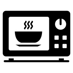 Microwave glyph icons, related to home appliances. for web or app development. 