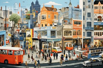Fototapeta premium busy daily life in a city
