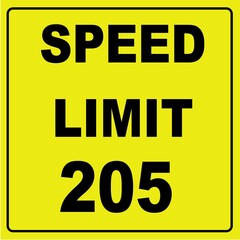 speed limit sign 205